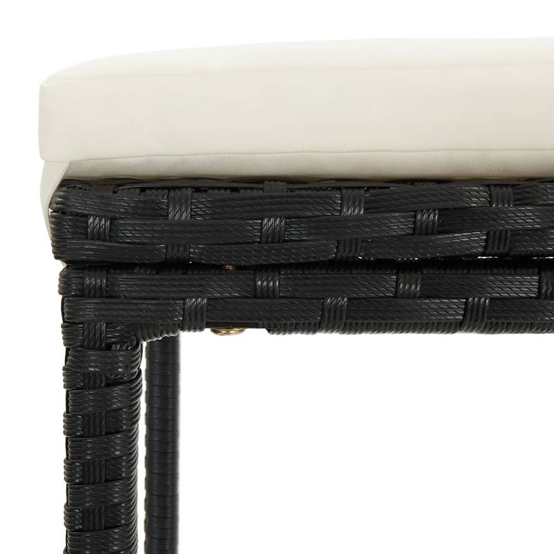 Casa si Gradina - Gradina si terasa - Mobilier exterior - Seturi mobila gradina - Set mobilier bar de gradina cu perne, 5 piese, negru, poliratan - Infinity.ro