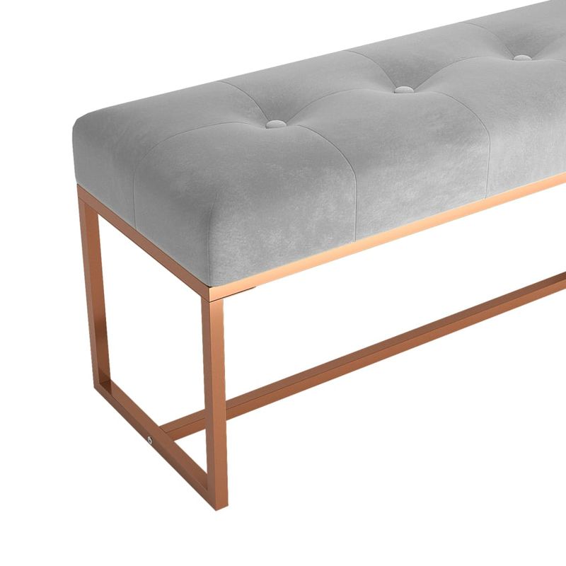 Casa si Gradina - Mobilier - Canapele si coltare - Banchete - Banca, gri, 110x36x45 cm, catifea - Infinity.ro