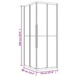 Casa si Gradina - Sanitare - Cazi si cabine de dus - Cabine dus - Cabina de dus cu dungi, negru, 90x70x180 cm, ESG - Infinity.ro