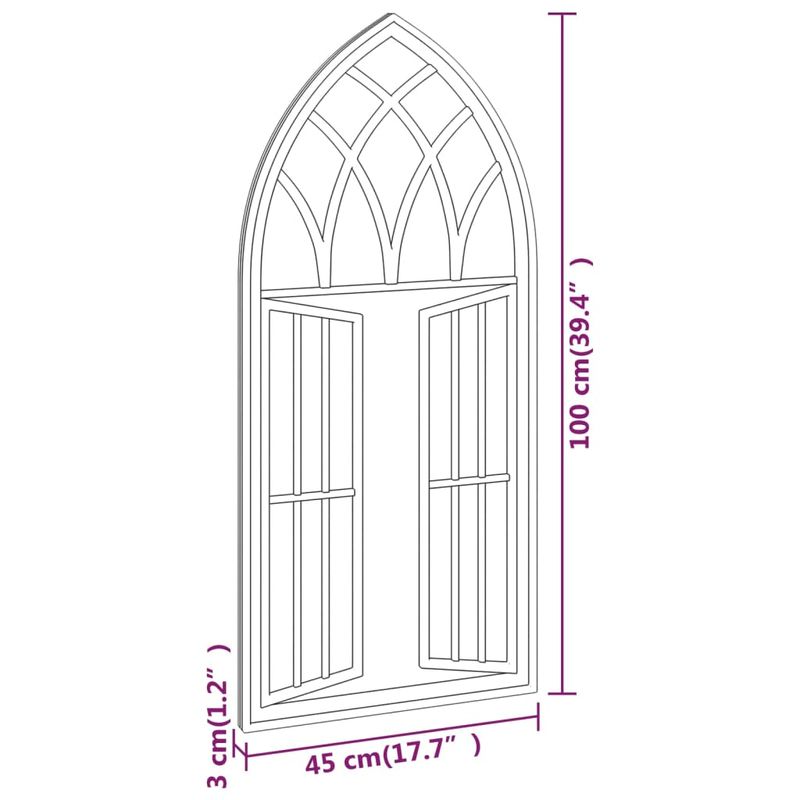 Casa si Gradina - Decoratiuni - Oglinzi - Oglinda de gradina, nisipiu, 100x45 cm, fier, uz exterior - Infinity.ro