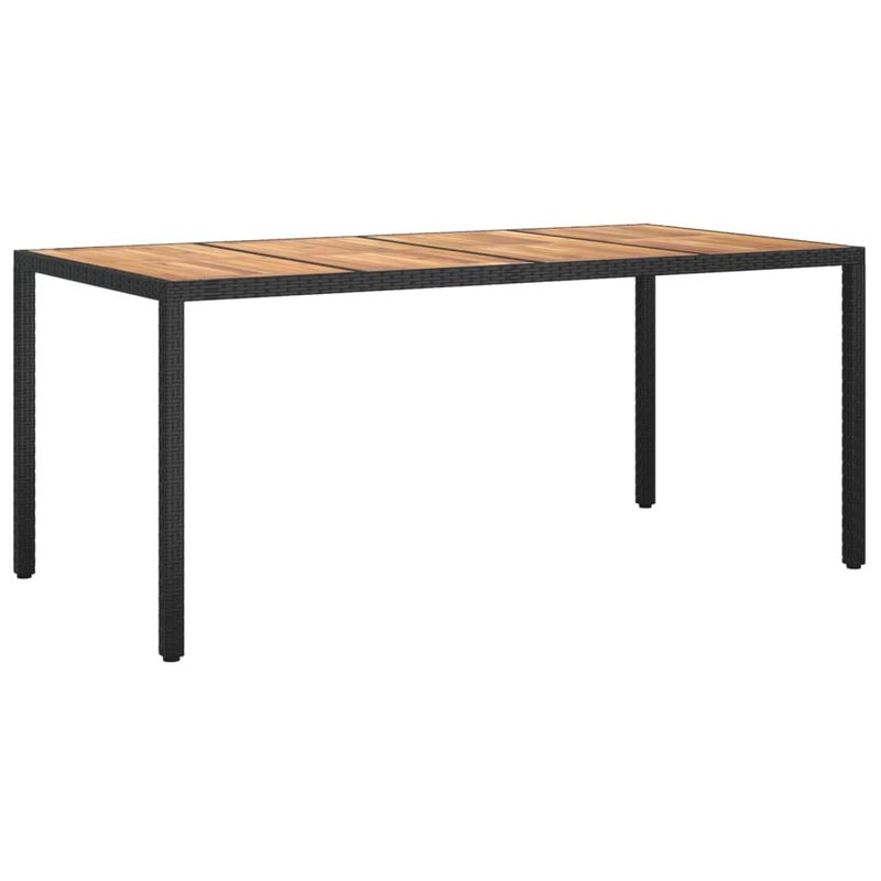Casa si Gradina - Gradina si terasa - Mobilier exterior - Mese gradina - Masa de gradina, negru, 190x90x75 cm, poliratan si lemn de acacia - Infinity.ro