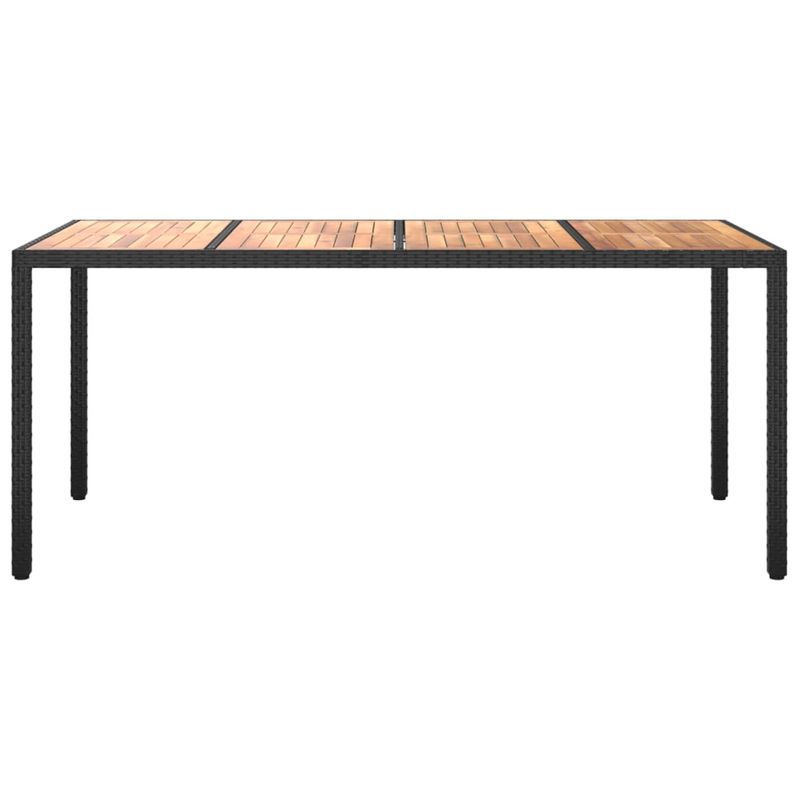 Casa si Gradina - Gradina si terasa - Mobilier exterior - Mese gradina - Masa de gradina, negru, 190x90x75 cm, poliratan si lemn de acacia - Infinity.ro