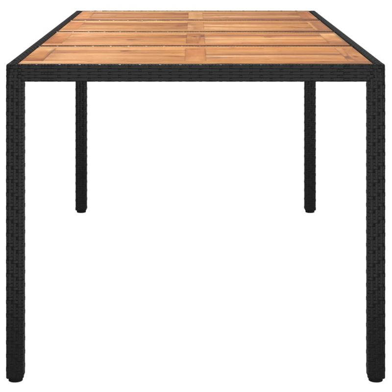 Casa si Gradina - Gradina si terasa - Mobilier exterior - Mese gradina - Masa de gradina, negru, 190x90x75 cm, poliratan si lemn de acacia - Infinity.ro