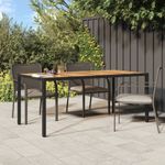 Casa si Gradina - Gradina si terasa - Mobilier exterior - Mese gradina - Masa de gradina, negru, 190x90x75 cm, poliratan si lemn de acacia - Infinity.ro