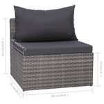 Casa si Gradina - Gradina si terasa - Mobilier exterior - Seturi mobila gradina - Set mobilier de gradina cu perne, 8 piese, gri, poliratan - Infinity.ro