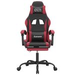 PC, gaming si accesorii - Gaming - Accesorii gaming - Scaune gaming - Scaun gaming pivotant/suport picioare negru/rosu vin piele eco - Infinity.ro