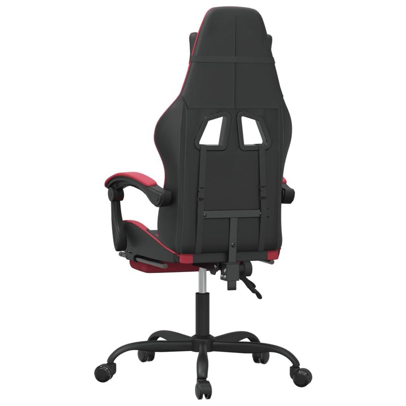 PC, gaming si accesorii - Gaming - Accesorii gaming - Scaune gaming - Scaun gaming pivotant/suport picioare negru/rosu vin piele eco - Infinity.ro