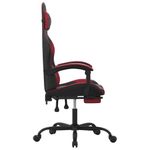 PC, gaming si accesorii - Gaming - Accesorii gaming - Scaune gaming - Scaun gaming pivotant/suport picioare negru/rosu vin piele eco - Infinity.ro