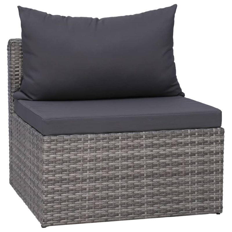 Casa si Gradina - Gradina si terasa - Mobilier exterior - Seturi mobila gradina - Set mobilier de gradina cu perne, 8 piese, gri, poliratan - Infinity.ro