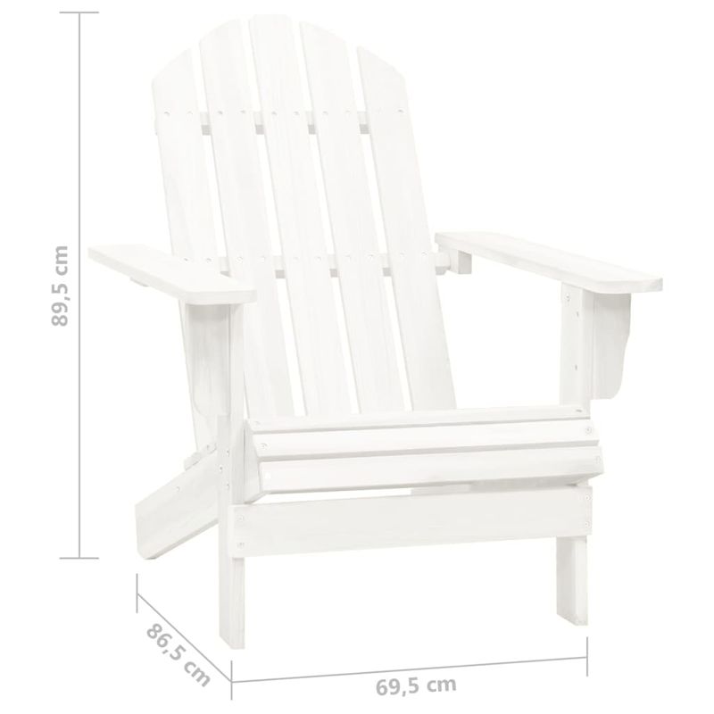 Casa si Gradina - Gradina si terasa - Mobilier exterior - Seturi mobila gradina - Scaun de gradina Adirondack cu masa, alb, lemn masiv de brad - Infinity.ro