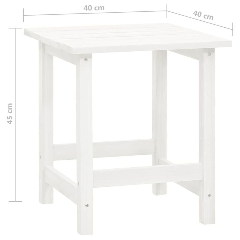 Casa si Gradina - Gradina si terasa - Mobilier exterior - Seturi mobila gradina - Scaun de gradina Adirondack cu masa, alb, lemn masiv de brad - Infinity.ro