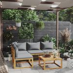 Casa si Gradina - Gradina si terasa - Mobilier exterior - Seturi mobila gradina - Set mobilier gradina cu perne, 5 piese, lemn masiv acacia - Infinity.ro