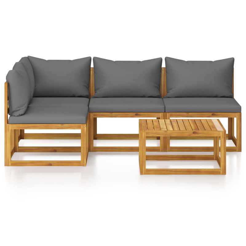 Casa si Gradina - Gradina si terasa - Mobilier exterior - Seturi mobila gradina - Set mobilier gradina cu perne, 5 piese, lemn masiv acacia - Infinity.ro