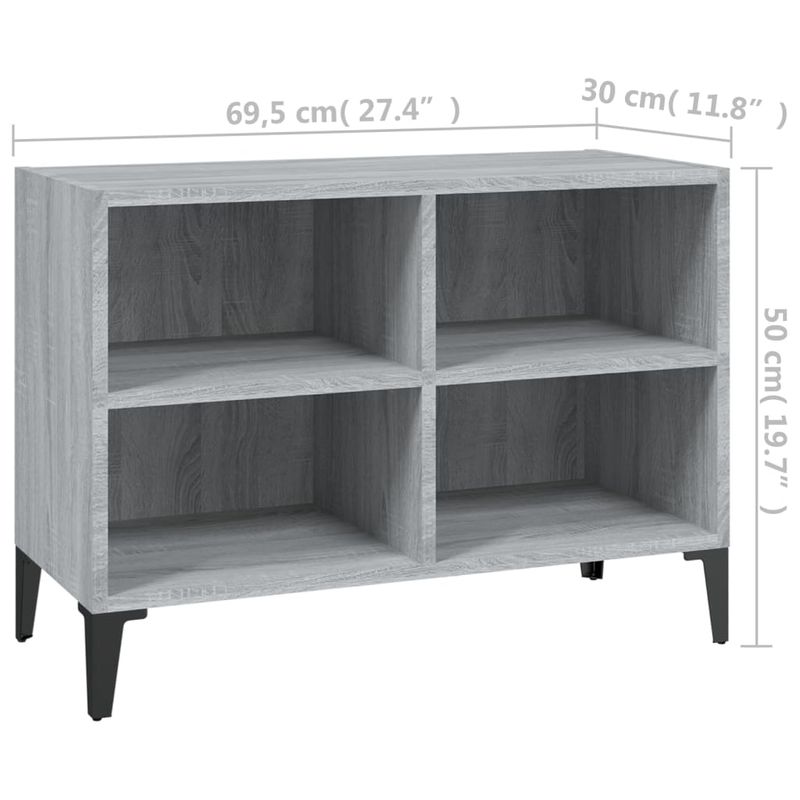 Casa si Gradina - Mobilier - Comode si corpuri - Comode - Comoda TV cu picioare metalice, gri sonoma, 69,5x30x50 cm - Infinity.ro