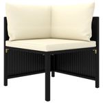 Casa si Gradina - Gradina si terasa - Mobilier exterior - Canapele si fotolii gradina - Canapea modulara cu perne, 3 piese, negru, poliratan, model colț + 2x mijloc - Infinity.ro