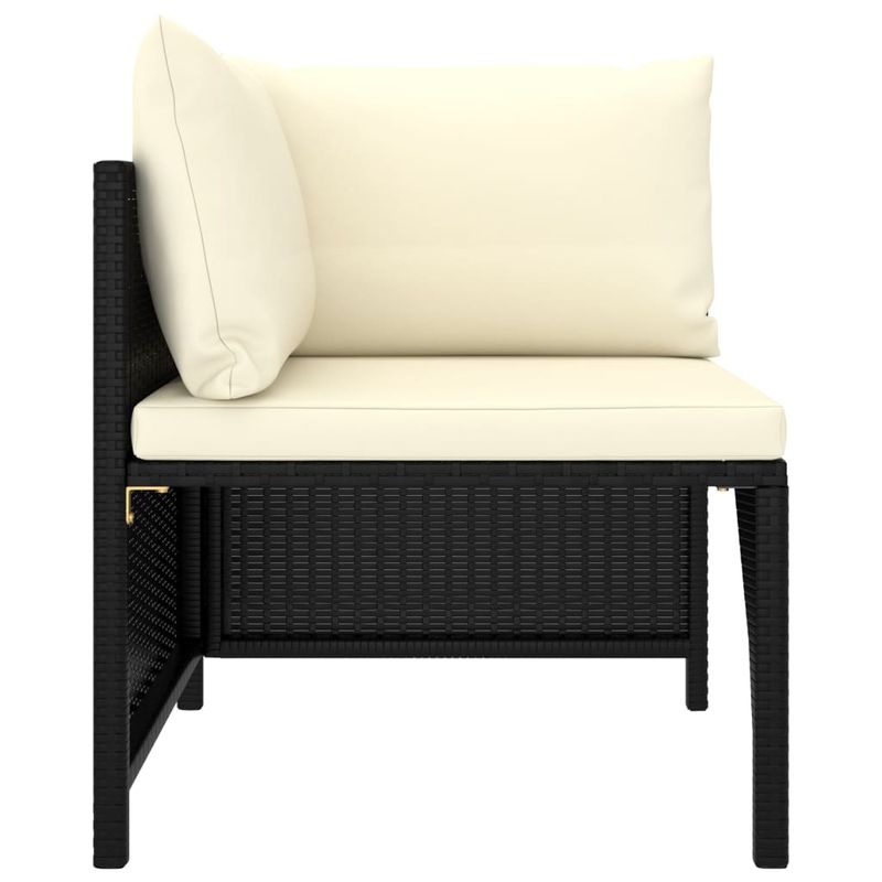 Casa si Gradina - Gradina si terasa - Mobilier exterior - Canapele si fotolii gradina - Canapea modulara cu perne, 3 piese, negru, poliratan, model colț + 2x mijloc - Infinity.ro