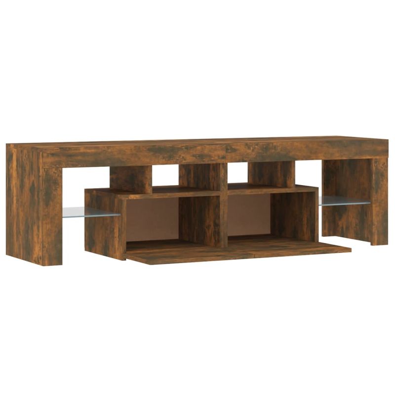 Casa si Gradina - Mobilier - Comode si corpuri - Comode - Comoda TV cu lumini LED, stejar fumuriu 140x36,5x40 cm - Infinity.ro