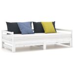 Casa si Gradina - Mobilier - Paturi si accesorii - Paturi - Pat de zi extensibil, alb, 2x(90x200) cm, lemn masiv de pin - Infinity.ro