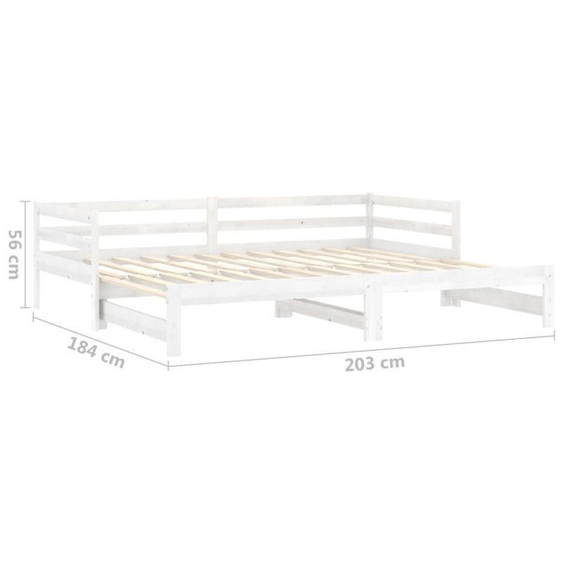 Casa si Gradina - Mobilier - Paturi si accesorii - Paturi - Pat de zi extensibil, alb, 2x(90x200) cm, lemn masiv de pin - Infinity.ro