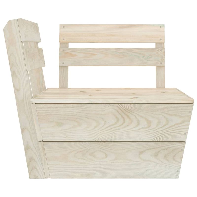 Casa si Gradina - Gradina si terasa - Mobilier exterior - Canapele si fotolii gradina - Canapea de gradina din paleti, 7 piese, lemn de molid tratat, model 2x colț + 4x mijloc + masă - Infinity.ro