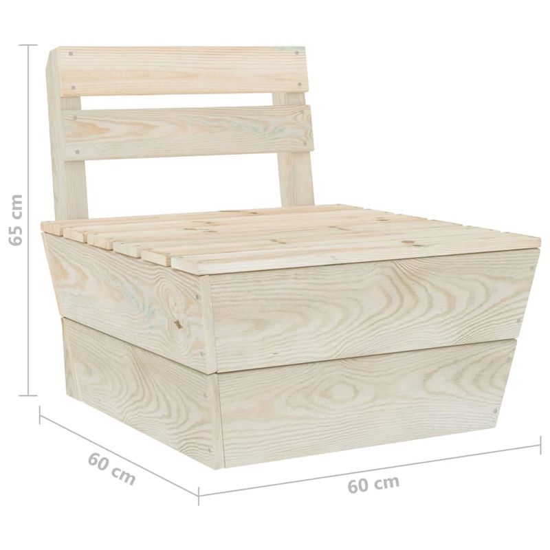 Casa si Gradina - Gradina si terasa - Mobilier exterior - Canapele si fotolii gradina - Canapea de gradina din paleti, 7 piese, lemn de molid tratat, model 2x colț + 4x mijloc + masă - Infinity.ro