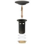 Casa si Gradina - Sanitare - Instalatii hidro - Robineti - Ventil scurgere push, functie de preaplin, negru 6,4x6,4x9,1 cm - Infinity.ro