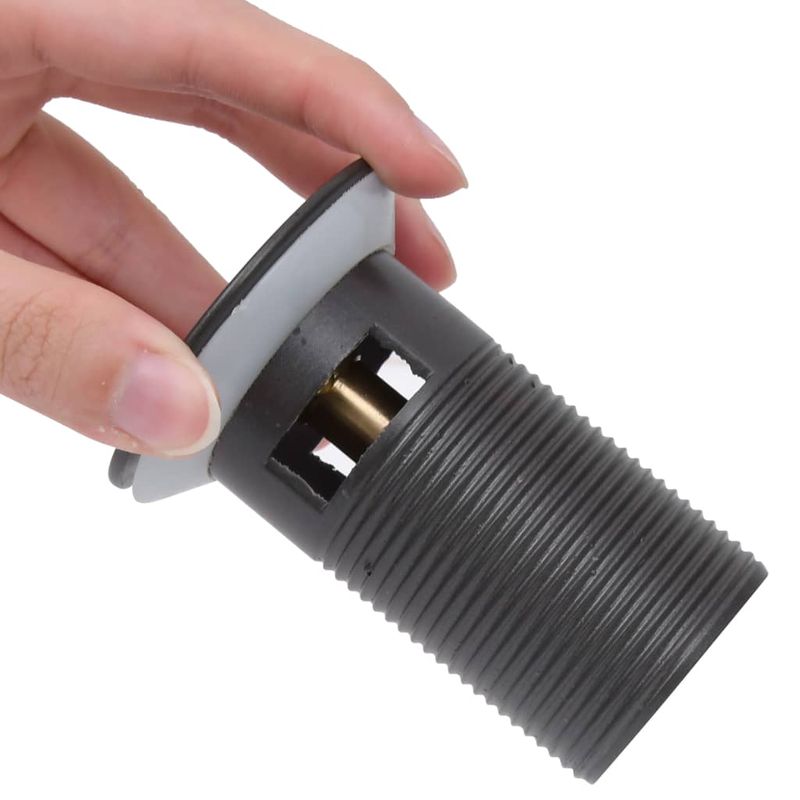 Casa si Gradina - Sanitare - Instalatii hidro - Robineti - Ventil scurgere push, functie de preaplin, gri, 6,4x6,4x9,1 cm - Infinity.ro