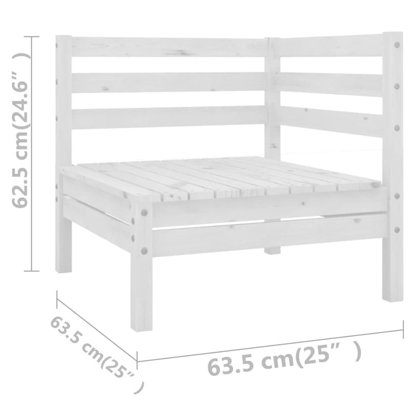 Casa si Gradina - Gradina si terasa - Mobilier exterior - Seturi mobila gradina - Set mobilier de gradina, 7 piese, alb, lemn masiv de pin - Infinity.ro