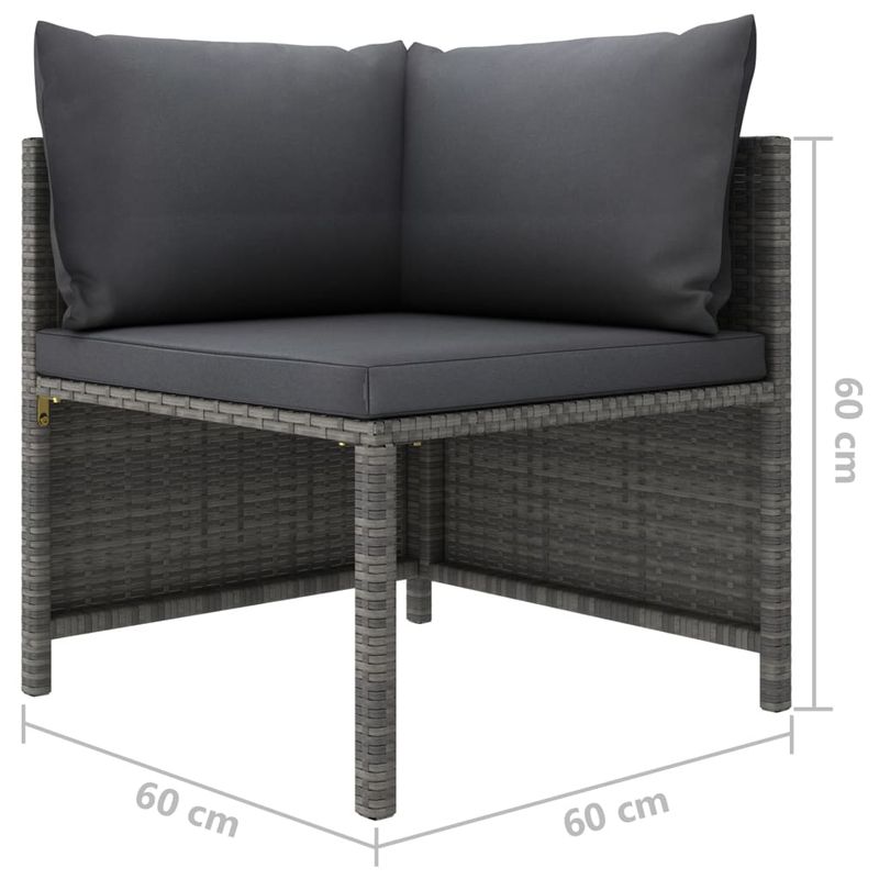 Casa si Gradina - Gradina si terasa - Mobilier exterior - Seturi mobila gradina - Set mobilier de gradina cu perne, 3 piese, gri, poliratan - Infinity.ro