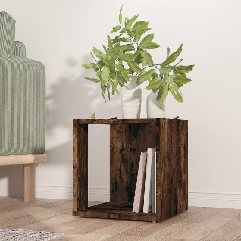 Casa si Gradina - Mobilier - Mese si birouri - Mese living - Masa laterala, stejar fumuriu, 33x33x34,5 cm, lemn prelucrat - Infinity.ro