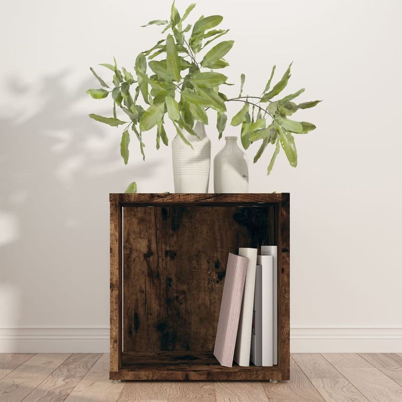 Casa si Gradina - Mobilier - Mese si birouri - Mese living - Masa laterala, stejar fumuriu, 33x33x34,5 cm, lemn prelucrat - Infinity.ro