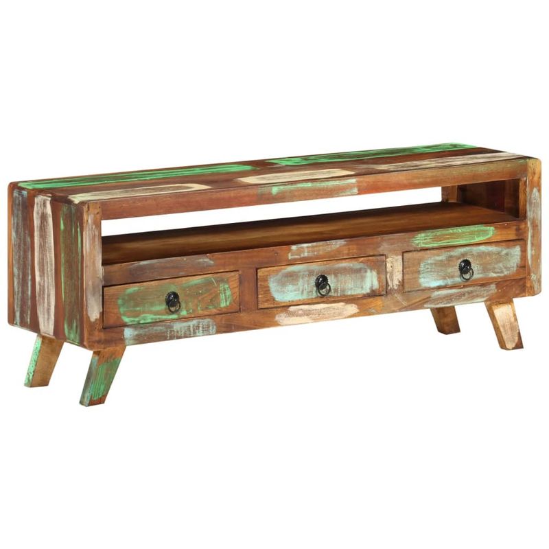 Casa si Gradina - Mobilier - Comode si corpuri - Comode - Comoda TV, 110x30x40 cm, multicolor, lemn masiv reciclat - Infinity.ro