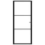 Casa si Gradina - Constructii - Usi interior, exterior si garaj - Usi garaj - Usa de interior, negru, 102,5x201,5 cm, sticla ESG și aluminiu, model 2 bare orizontale - Infinity.ro