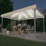 Casa si Gradina - Gradina si terasa - Umbrele si pavilioane - Pavilioane - Pavilion cu siruri lumini LED, crem, 400x300 cm, aluminiu - Infinity.ro