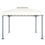 Casa si Gradina - Gradina si terasa - Umbrele si pavilioane - Pavilioane - Pavilion cu siruri lumini LED, crem, 400x300 cm, aluminiu - Infinity.ro