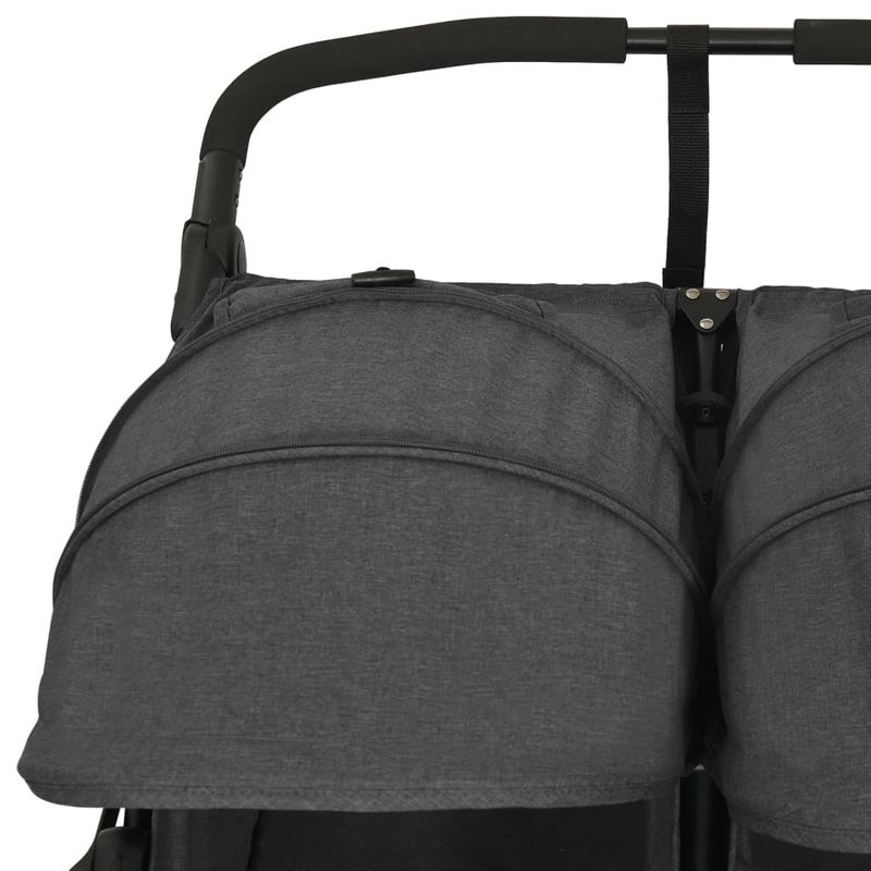 Jucarii, Copii si Bebe - Carucioare si articole de transport - Carucioare - Carucioare standard - Carucior dublu, antracit, otel - Infinity.ro