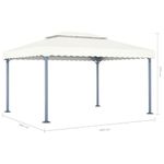 Casa si Gradina - Gradina si terasa - Umbrele si pavilioane - Pavilioane - Pavilion cu siruri lumini LED, crem, 400x300 cm, aluminiu - Infinity.ro