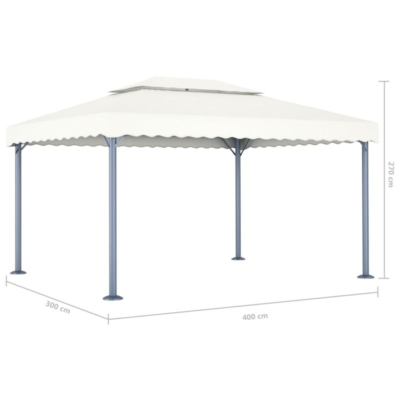 Casa si Gradina - Gradina si terasa - Umbrele si pavilioane - Pavilioane - Pavilion cu siruri lumini LED, crem, 400x300 cm, aluminiu - Infinity.ro