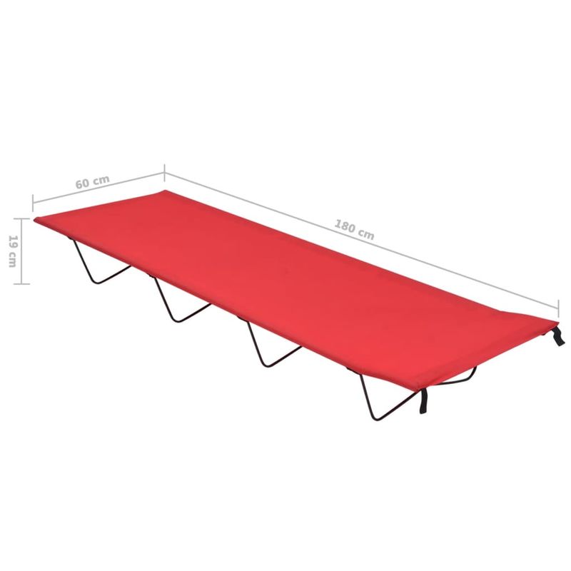 Sport si Outdoor - Camping - Mobilier pentru camping - Alte piese de mobilier pentru camping - Pat de camping, 2 buc. rosu, 180x60x19 cm, tesatura oxford&otel - Infinity.ro
