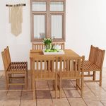 Casa si Gradina - Gradina si terasa - Mobilier exterior - Seturi mobila gradina - Set mobilier de gradina, 9 piese, lemn masiv de tec - Infinity.ro