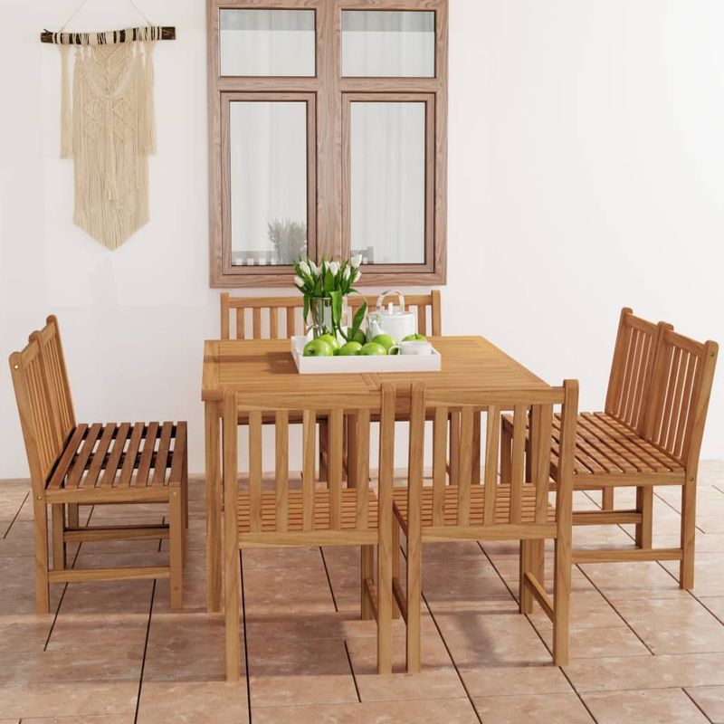 Casa si Gradina - Gradina si terasa - Mobilier exterior - Seturi mobila gradina - Set mobilier de gradina, 9 piese, lemn masiv de tec - Infinity.ro
