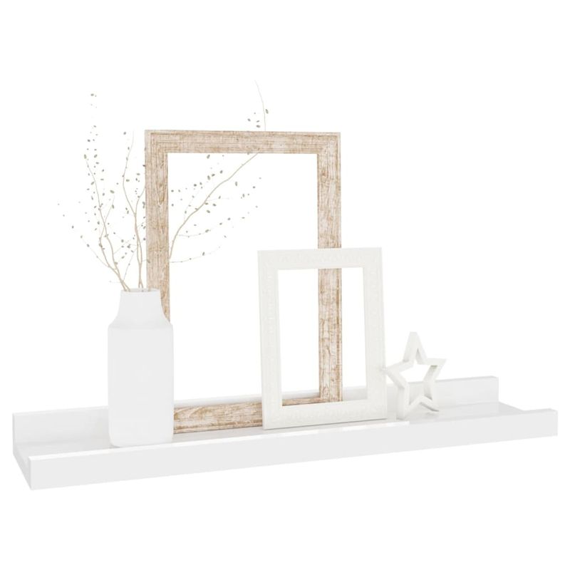Casa si Gradina - Mobilier - Biblioteci si rafturi - Rafturi - Rafturi de perete, 2 buc., alb extralucios, 40x9x3 cm - Infinity.ro