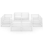 Casa si Gradina - Gradina si terasa - Mobilier exterior - Seturi mobila gradina - Set mobilier de gradina, 8 piese, alb, lemn masiv de pin - Infinity.ro