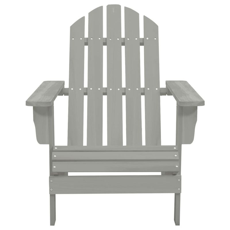 Casa si Gradina - Gradina si terasa - Mobilier exterior - Seturi mobila gradina - Scaun de gradina Adirondack cu masa&otoman, gri, lemn brad - Infinity.ro