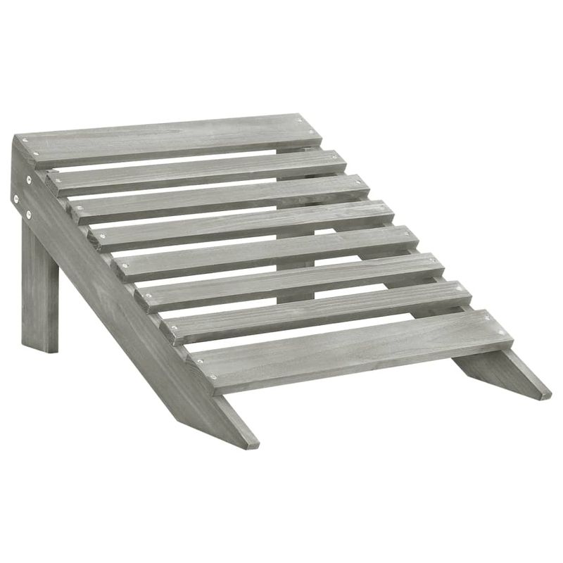 Casa si Gradina - Gradina si terasa - Mobilier exterior - Seturi mobila gradina - Scaun de gradina Adirondack cu masa&otoman, gri, lemn brad - Infinity.ro