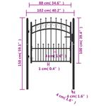 Casa si Gradina - Constructii - Usi interior, exterior si garaj - Usi garaj - Poarta de gard cu tepuse, negru, 100x100 cm, otel - Infinity.ro