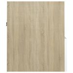 Casa si Gradina - Mobilier - Mobilier baie - Comode baie - Dulap cu chiuveta incorporata, alb/stejar sonoma lemn prelucrat, mărime 41x38.5x45 cm, model fără robinet și scurgere - Infinity.ro