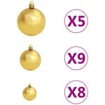 Casa si Gradina - Decoratiuni - Decoratiuni de sezon - Brad Crăciun pre-iluminat cu set globuri, albastru, 150 cm, PVC, model cu LED-uri și globuri aurii/bronz - Infinity.ro