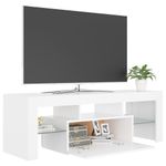 Casa si Gradina - Mobilier - Comode si corpuri - Comode - Comoda TV cu lumini LED, alb, 120x35x40 cm - Infinity.ro