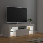 Casa si Gradina - Mobilier - Comode si corpuri - Comode - Comoda TV cu lumini LED, alb, 120x35x40 cm - Infinity.ro
